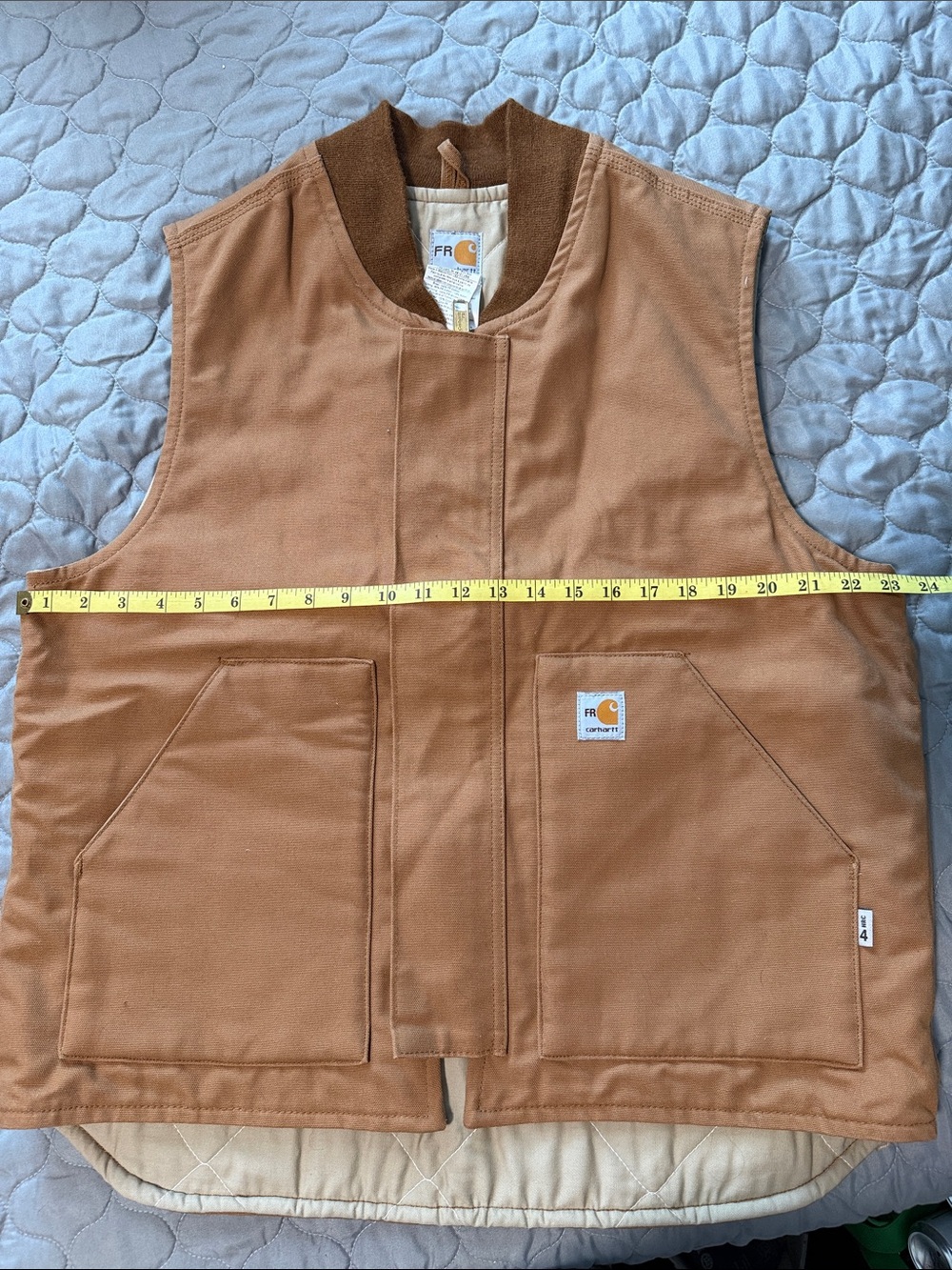 NWOT Carhartt FR Tan Duck Quilted Work Vest